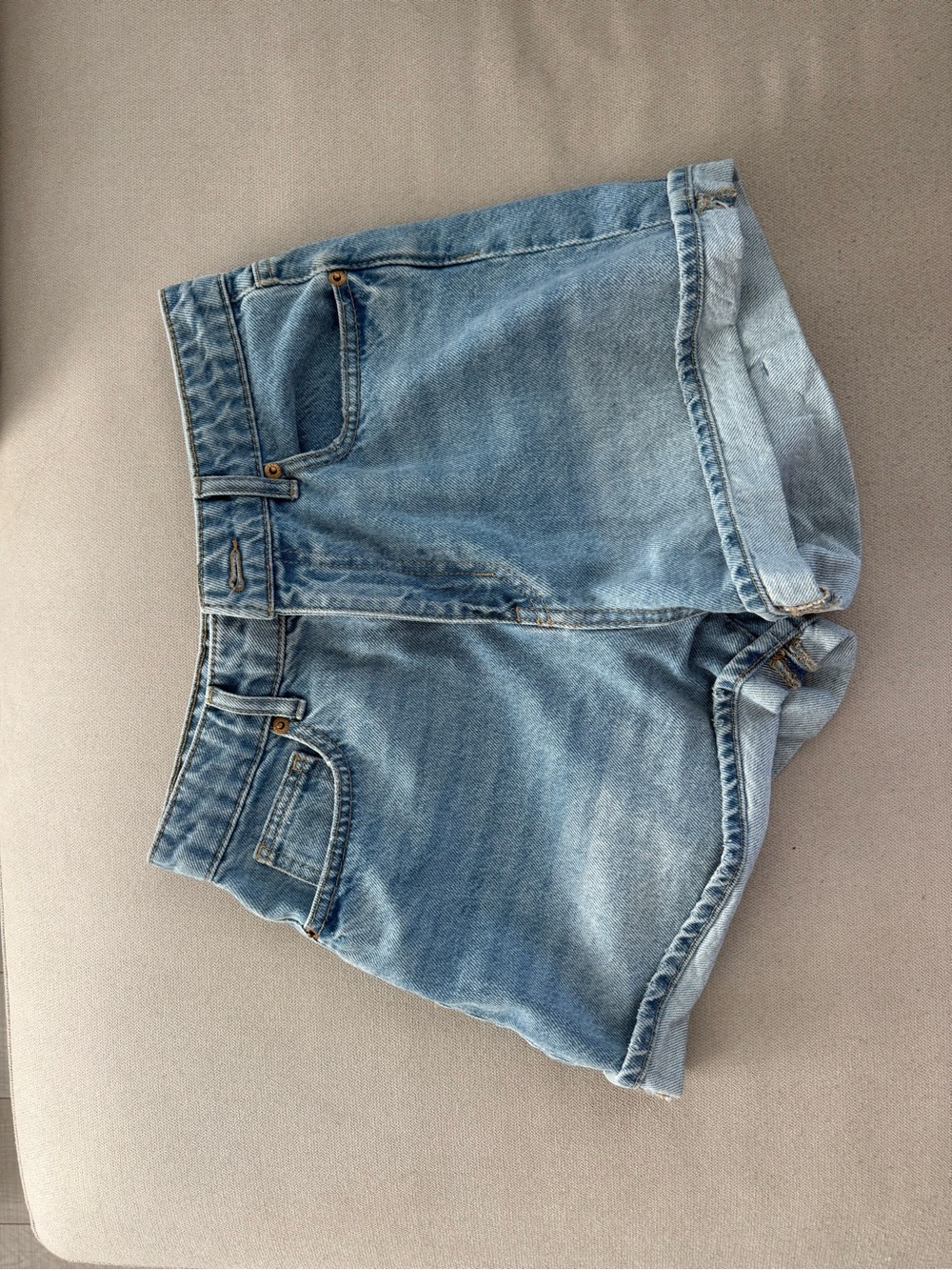 H&M Light Blue Rolled-Hem Denim Shorts
